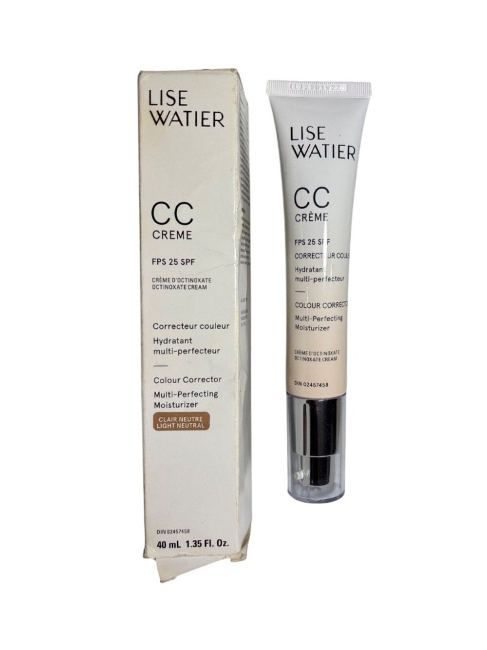 Lise Watier CC Creme FPS 25 SPF Colour Corrector Moisturizer Light Neutral